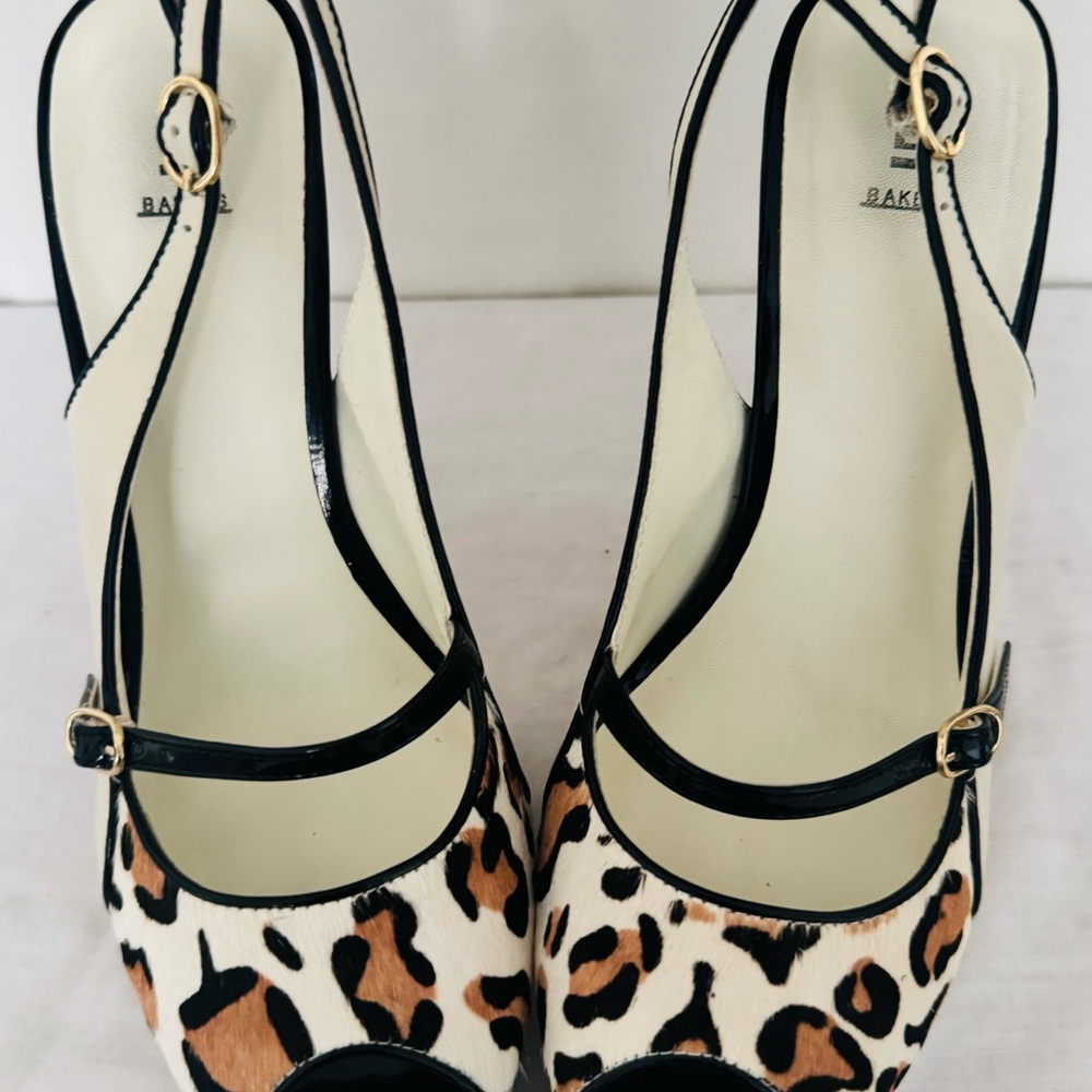Bakers Animal Print Heels with Black Accents